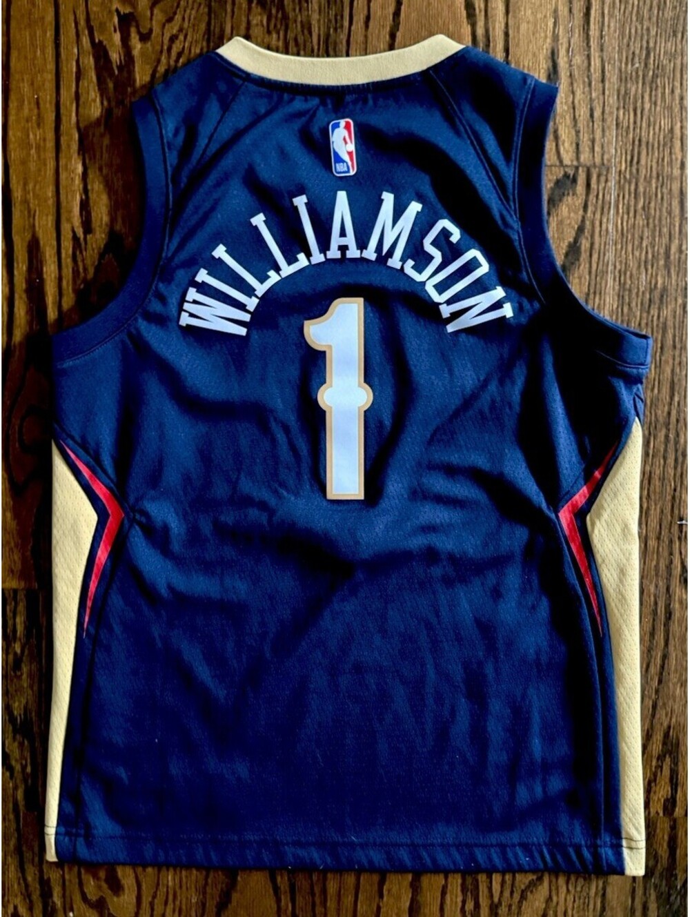 Nike Zion Williamson #1 Navy Blue New Orleans Pelicans Jersey Sz Youth Medium